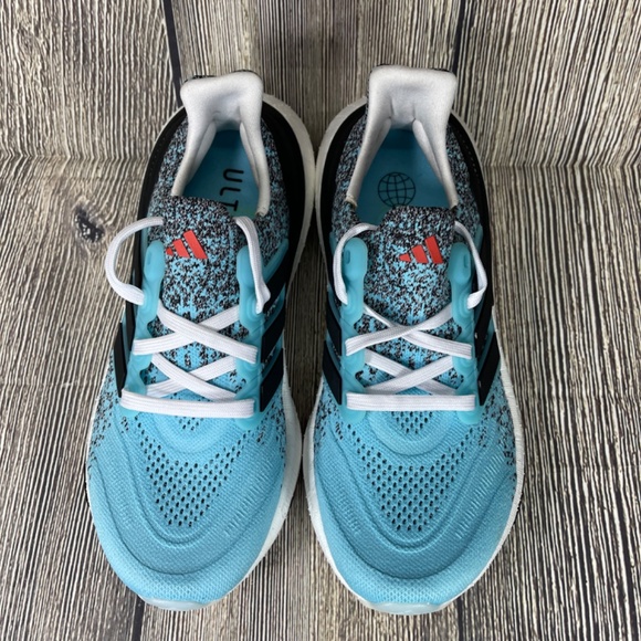 Adidas Ultraboost Light Aqua Blue/Core Black/Bright Red Mens IE1694 - Picture 5 of 8